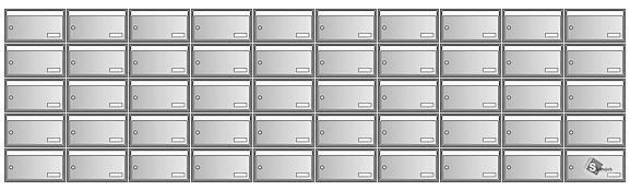 Zostava 50 poštových schránok - blok 5x10 