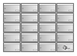 Zostava 20 poštových schránok - blok 5x4 