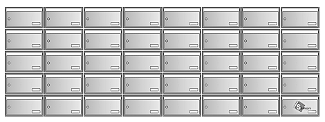 Zostava 48 poštových schránok - blok 5x8 
